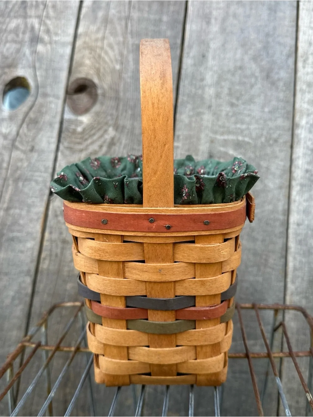 Vintage 1992 Longaberger Shades of Autumn Bittersweet Basket Complete 3-Pc Combo